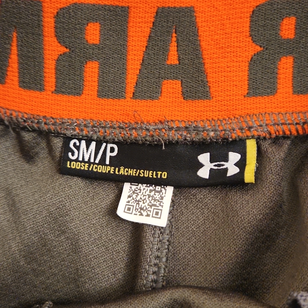 Under Armour Olive Green Track Pants with Orange Accents - Picture 5 of 5